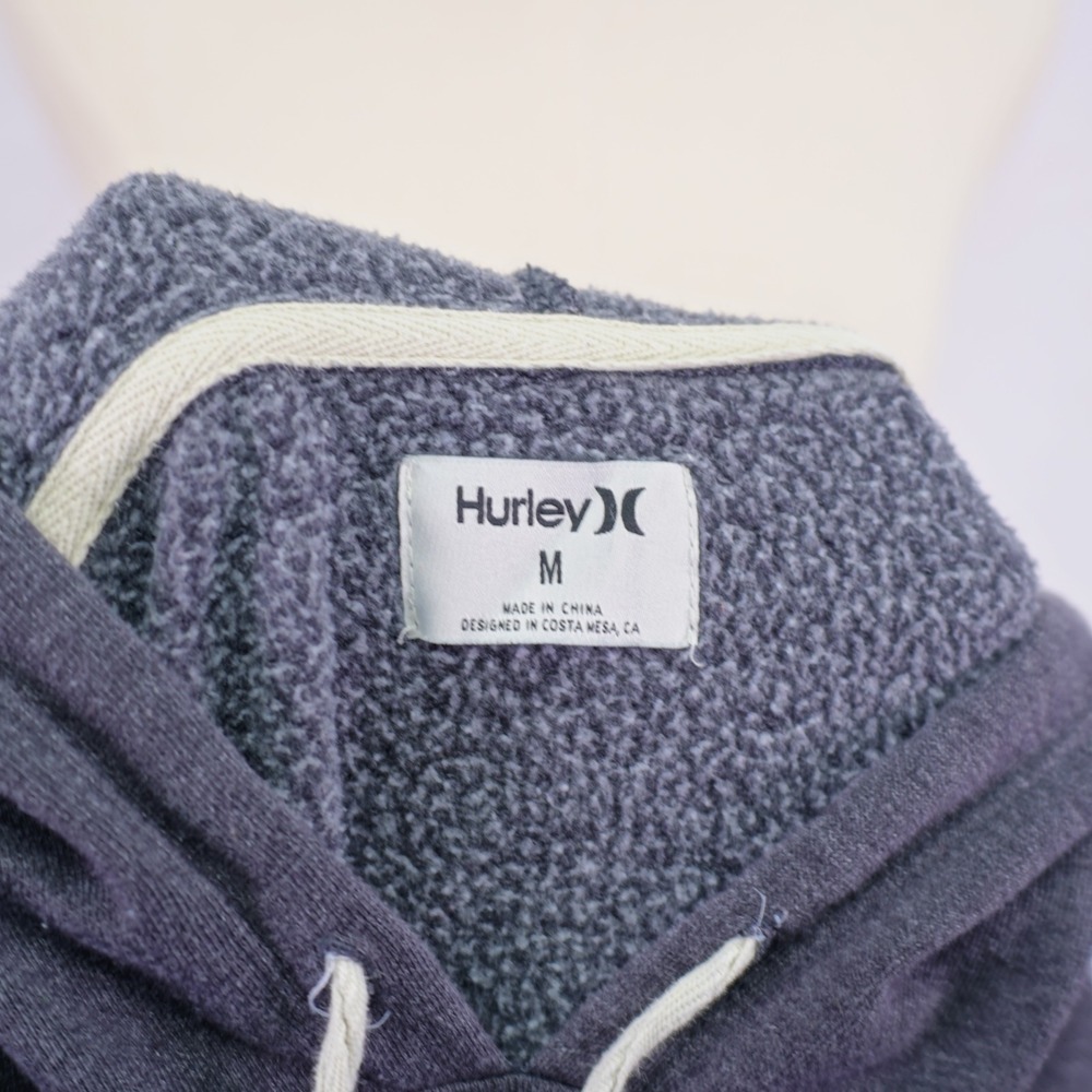 Hurley -Medium- Gray‎ Hooded Long Sleeve Pullover Sweater Floral - Picture 7 of 7